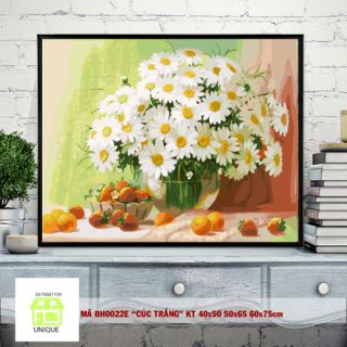 Loại Khung dày 2.5cm Tranh số hóa hoa cúc mã BH0022E