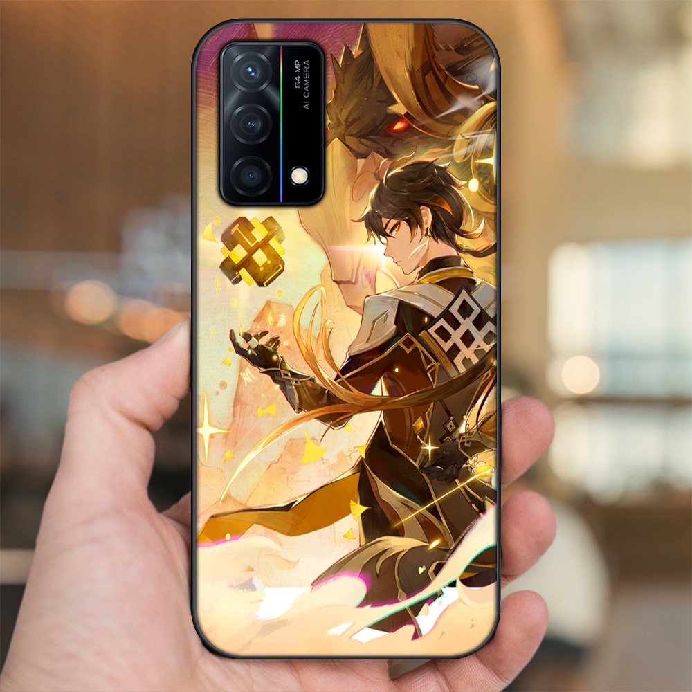 Ốp lưng Oppo K9 viền đen in hình Zhongli Genshin Impact