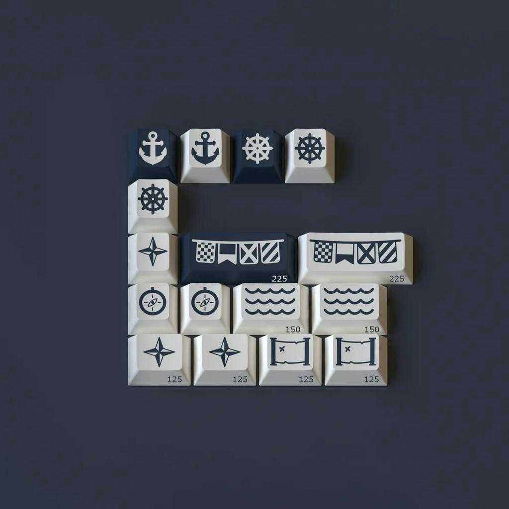 Bộ nút bàn phím cơ | Keycap GMK Seafarer Base + Novelties | ABS Doubleshot | Hàng Chính Hãng