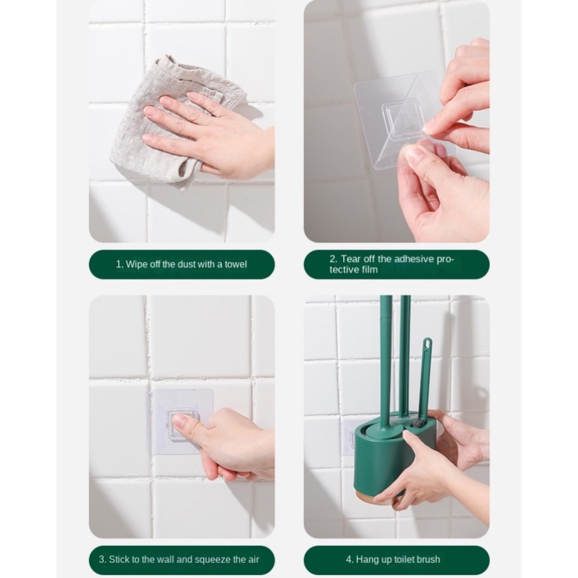 Bàn Chải Vệ Sinh Toilet Bộ 3 cọ bồn cầu silicon mẫu mới 2022 Có Tay Cầm Dài Tiện Dụng