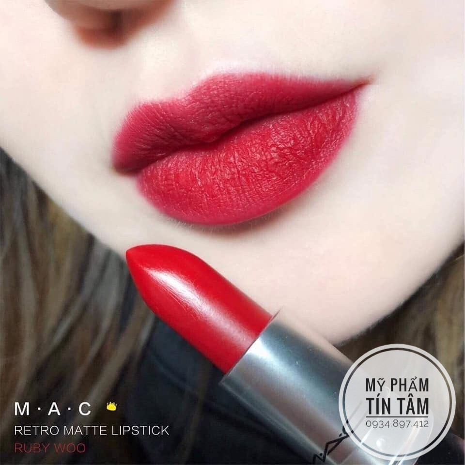 [Chính Hãng] Son Mac Retro Matte Lipstick 707 Ruby Woo Mỹ - Full Size