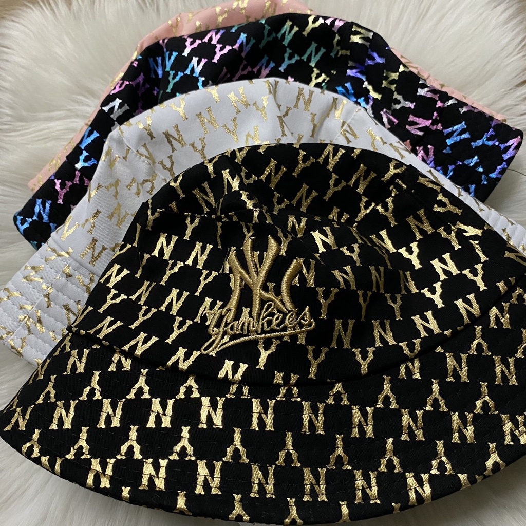 Mũ NónGIADUNGTONGKHO1Mũ Nón Bucket MLB NY Yankees Monogram, Mũ Nón MLB NY Sử Dụng Chất Vải Polly Cotton