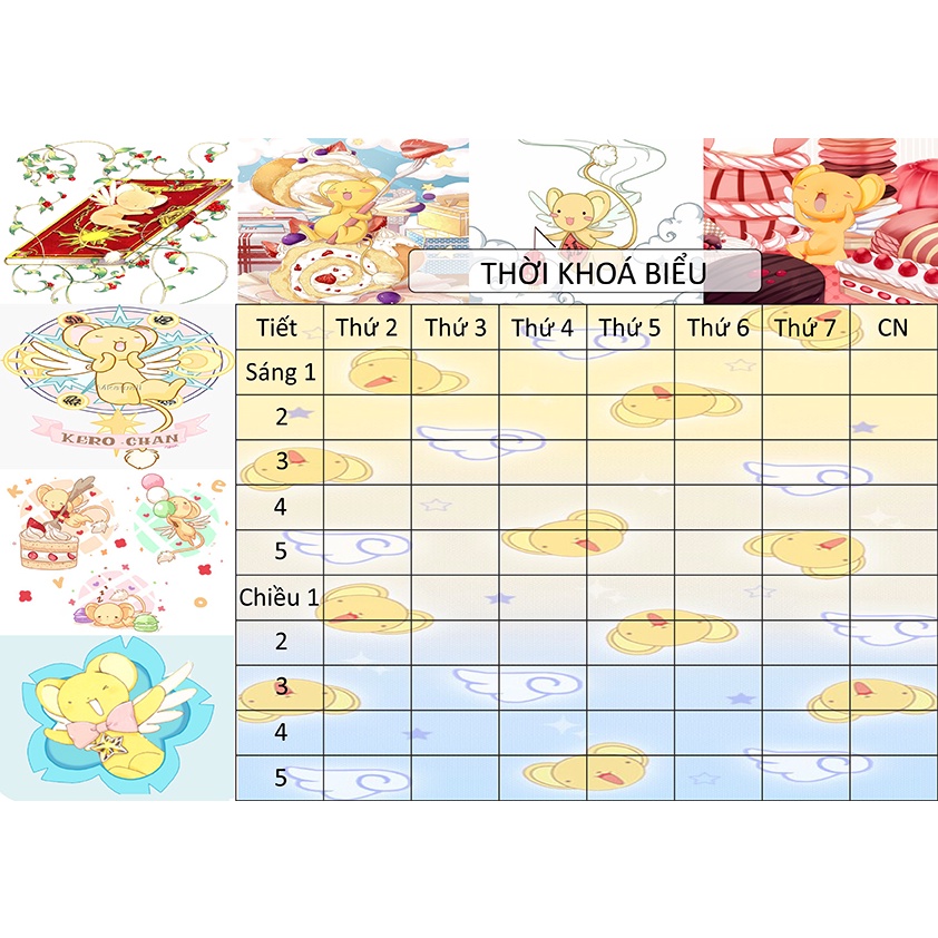 Thời Khoá Biểu kero card captor sakura A4TKB10 size A4