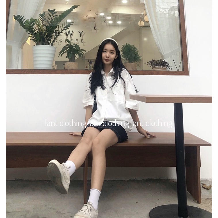 Áo sơ mi cộc tay túi chữ essen