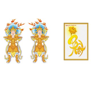 Combo tranh dan tường trang trí CB3-yeucau Chất liệu giấy pp kim sa
