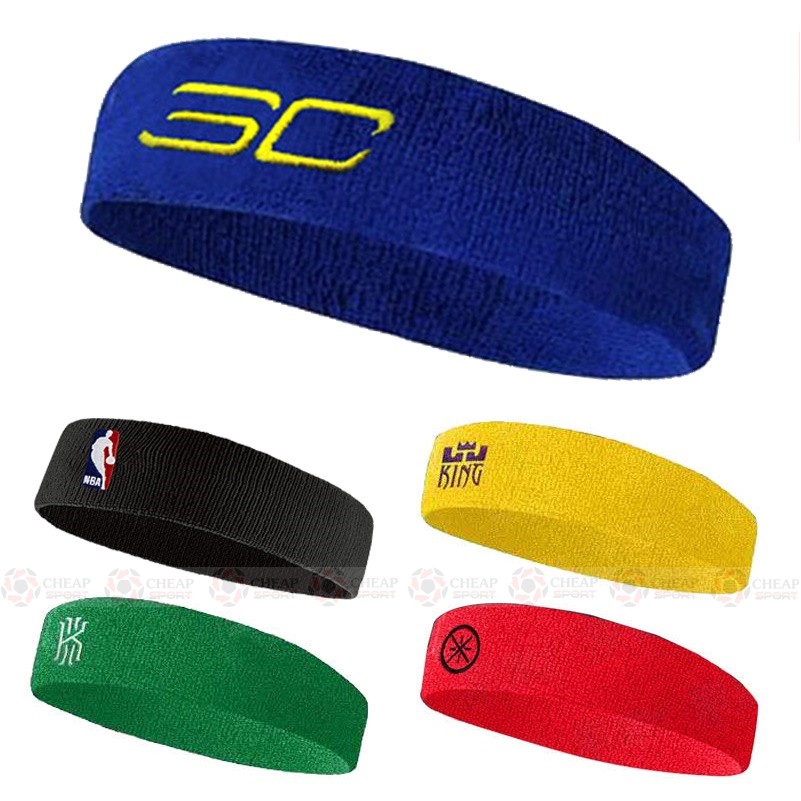 Băng Đô Bóng rổ NBA Headband Nam Nữ Băng Trán Thấm Chặn Mồ Hôi Logo Kobe, Curry, King James, Jordan, Irving, Harden