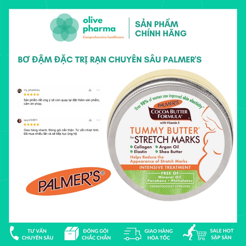 Kem BƠ ĐẬM ĐẶC Ngăn ngừa và điều trị RẠN DA CHUYÊN SÂU Palmers Cocoa Butter Formula Tummy Butter 125g