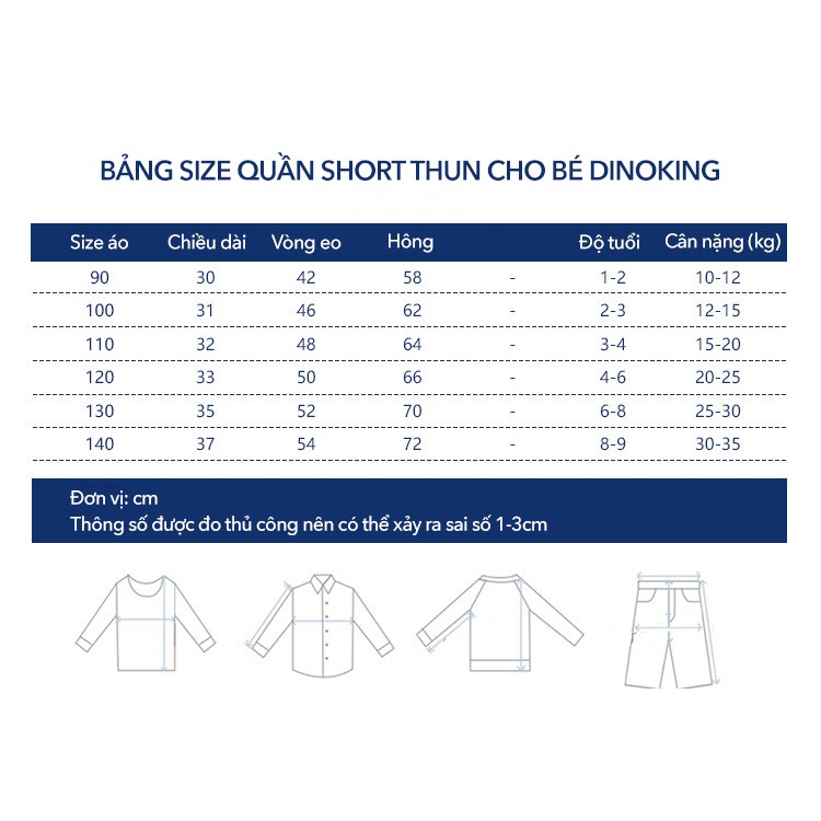 Quần Short bé trai DINOKING Quần đùi cho bé 2 - 8 tuổi chất thun cotton hè mềm mịn QS03