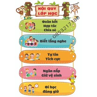 TRANH NỘI QUY SẮC MÀU - TRANG TRÍ LỚP (Đồ Dùng Dạy Học Miki)