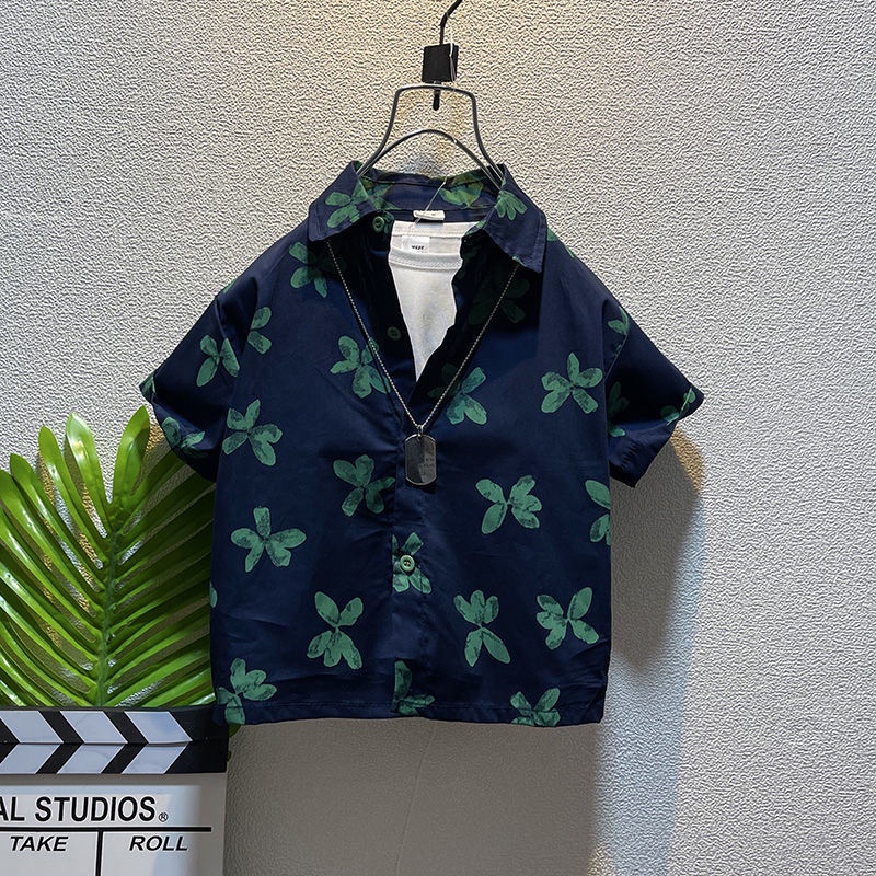 Set Áo Sơ Mi Ngắn Tay Và Quần Short Thời Trang Mùa Hè Phong Cách Hàn Quốc Mới Cho Bé Trai