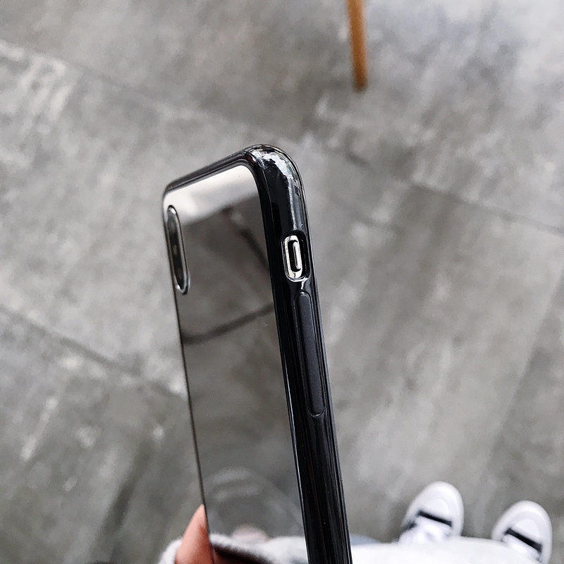 Ốp Điện Thoại TPU Mềm Tráng Gương Màu Đen Cho iPhone 14 13 12 11 Pro MAX X XS MAX XR 6s 7 8 PLUS