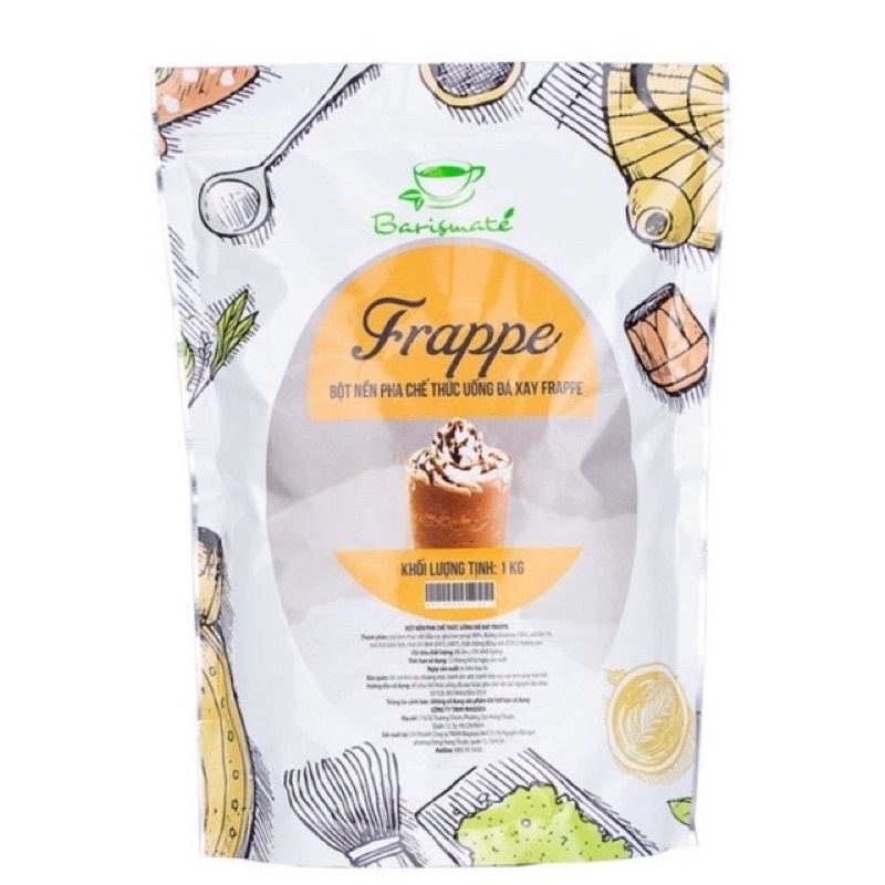 Bột Frappe Barismate túi 1kg- Nguyên liệu chống tách lớp cho các món đá xay