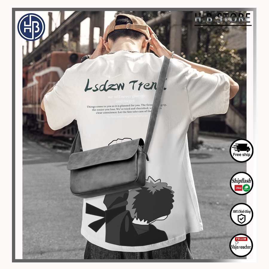 MESSENGER BAG - TÚI ĐEO CHÉO NAM, XÁM DA TRƠN - PA40