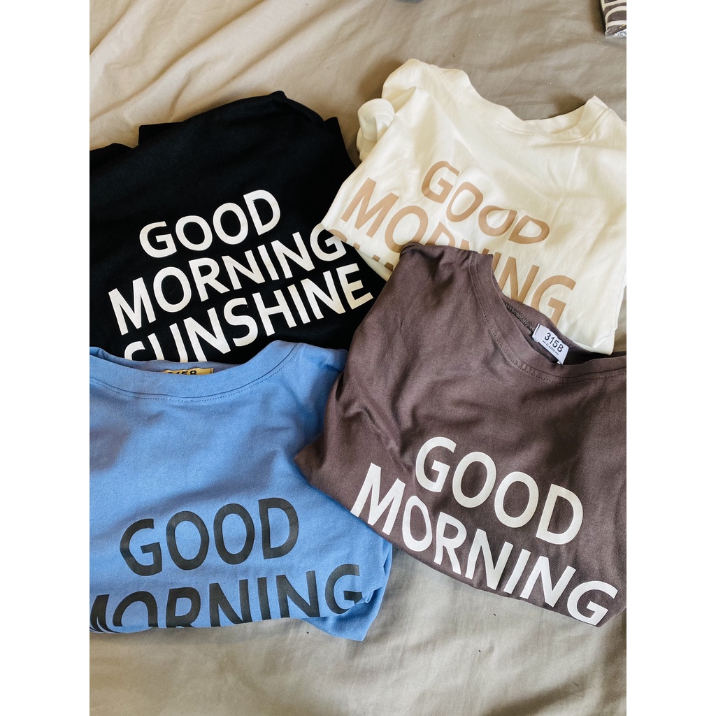 Áo phông thun nam nữ, áo thun form rộng chất cotton good morning GIÁ TỐT
