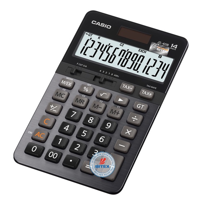Máy tính Casio  siêu bền JS - 40B, màn hình lớn 14 số chính hãng