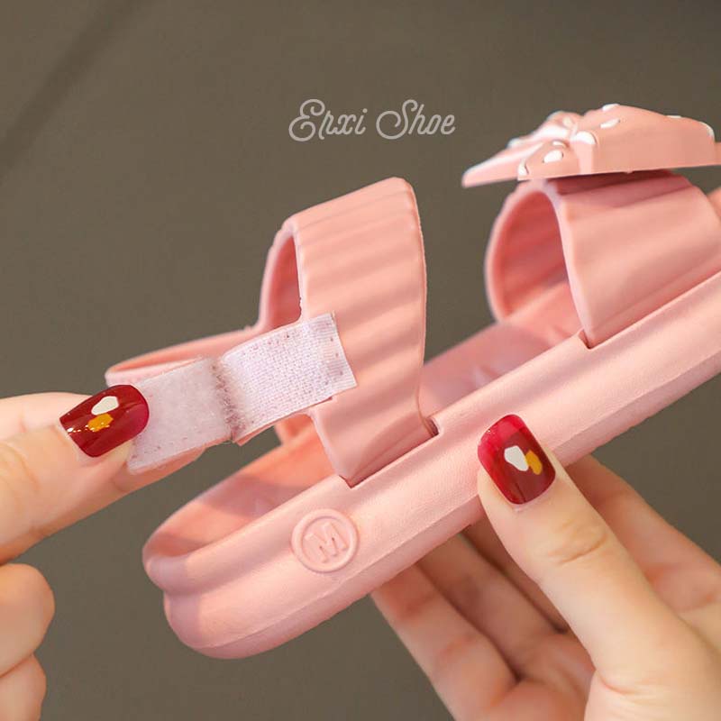 Xăng đan Đế Bằng Họa Tiết Chấm Bi Đính Nơ Xinh Xắn Cho Bé Gái