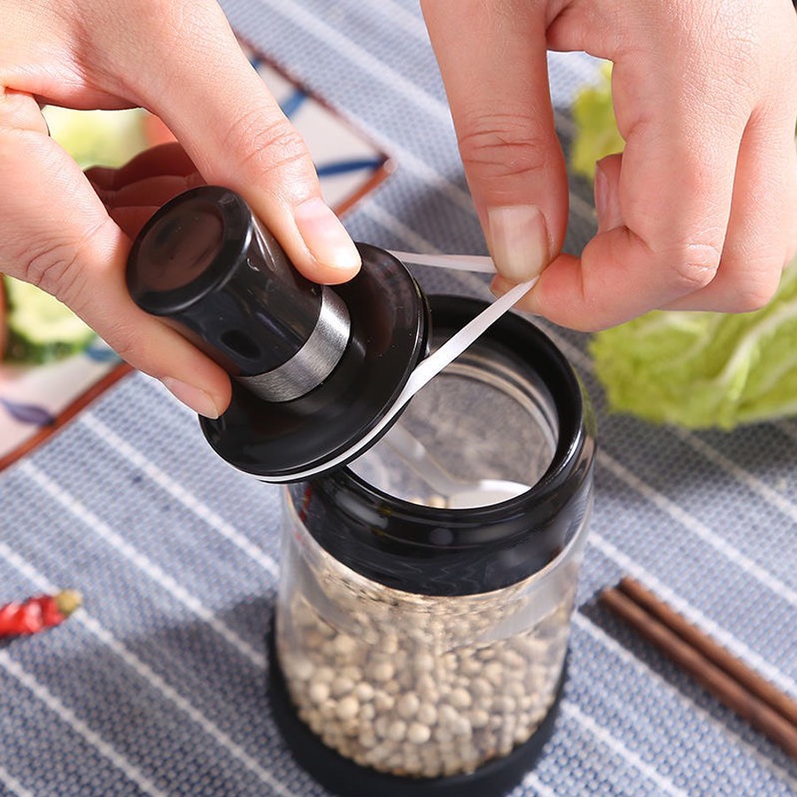 Lọ đựng gia vị thủy tinh kèm thìa, combo 5 hũ thủy tinh đựng gia vị tiện lợi thông minh cho nhà bếp - Cocochang