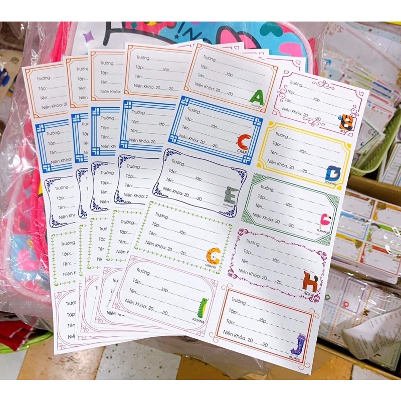 Nhãn dán tập vở nhiều hình dễ thương giá rẻ - Đại Sỉ