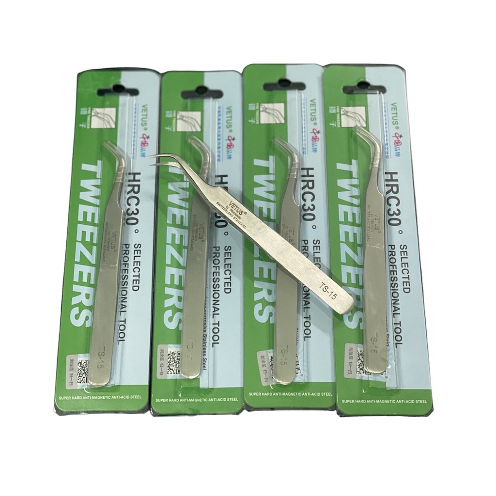 Nhíp Nhặt Lông Yến Tem Hãng , Giá Rẻ Chất Lượng Tốt - Vetus TS15 - Đầu Cong