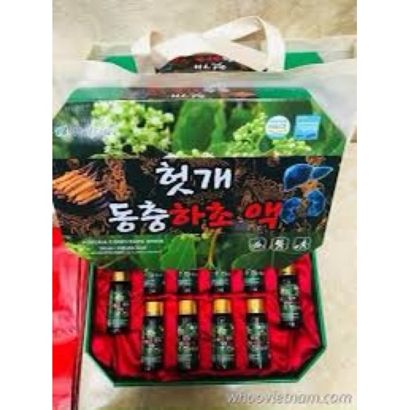 Nước Uống Bổ Gan Đông Trùng Hạ Thảo Mát Gan Well Bio Chính Hãng Hàn Quốc Hộp 10 Chai X 100ml