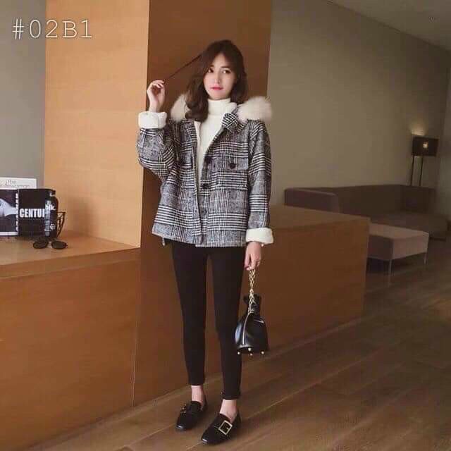 áo khoác dạ kẻ nữ, áo khoác dạ blazer hàng quảng châu (ảnh thật 100% + video quay tại shop) | BigBuy360 - bigbuy360.vn