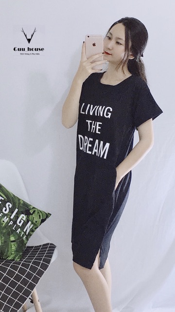 Váy suông túi eo Living form to chất đẹp