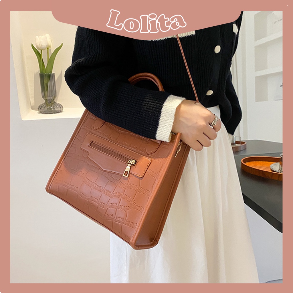 Túi xách nữ công sở da rắn cỡ đeo chéo LOLITA