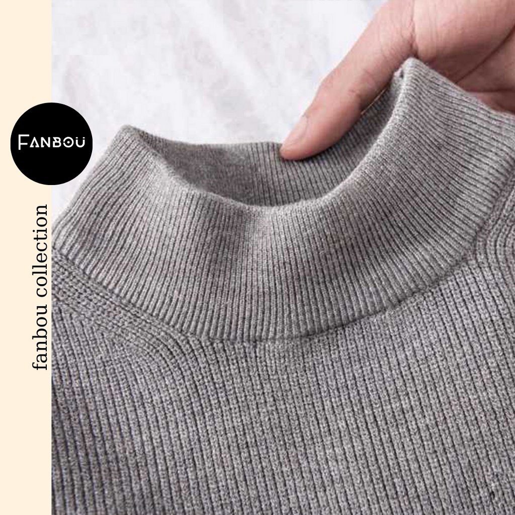 Áo thun Nam gân len cổ lọ 4 phân tay dài - AT001 - FANBOU