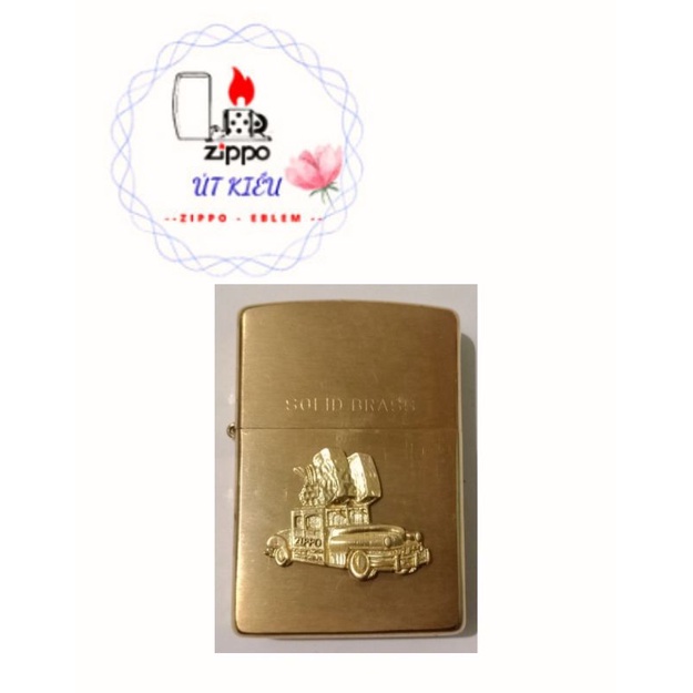 Miếng eblem dán Zippo đồng nguyên khối Zippo Car US16