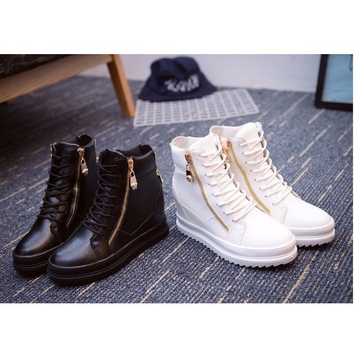Giày boot nữ cổ cao cá tính B042T (Trắng) | BigBuy360 - bigbuy360.vn