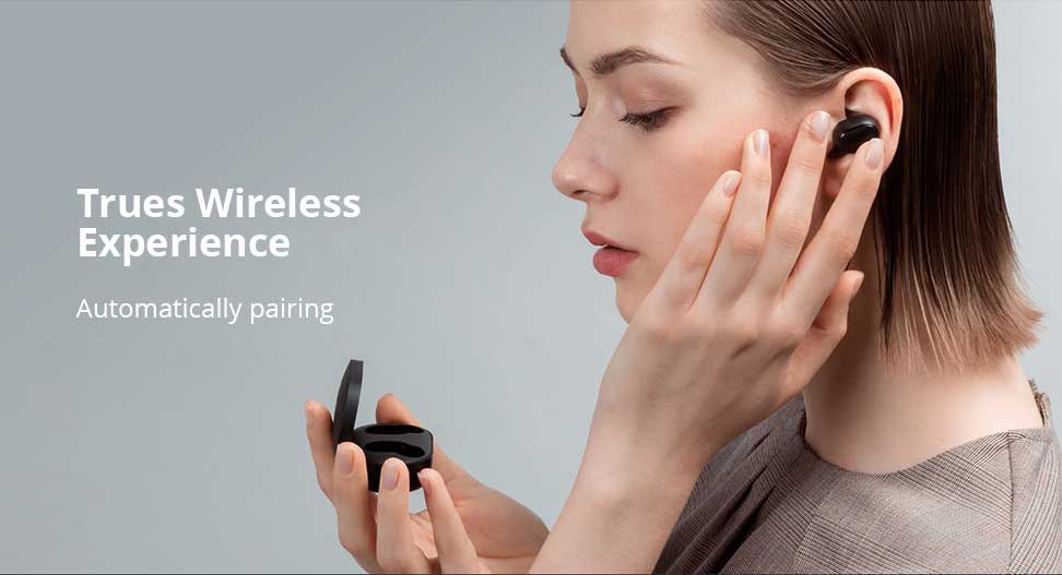 Xiaomi Redmi AirDots 2 Tai nghe âm thanh nổi không dây thực sự Bluetooth 5.0 với Bộ truyền động cuộn dây di chuyển 7,2mm và DSP Giảm tiếng ồn môi trường thông minh Thời lượng pin 12 giờ Chế độ trò chơi ghép nối tự động