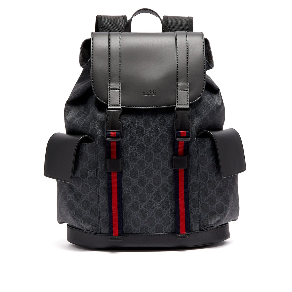 ⚡️[CHỈ 1 NGÀY] - Balo GG Supreme Canvas And Leather Backpack cao cấp full tag túi, ba lô Gu*cci