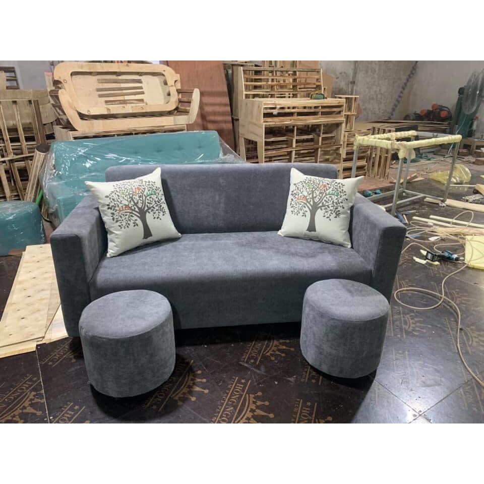 Bộ Sofa Tay Vuông 1,6m Tặng Kèm 2 Đôn, 2 Gối