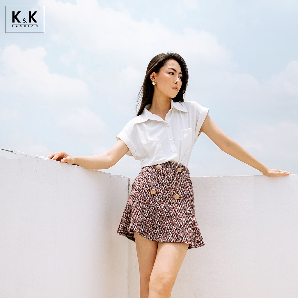 Chân Váy Chữ A Đuôi Cá K&K Fashion K&K Fashion CV02-35 Vải Tweed Đính Nút