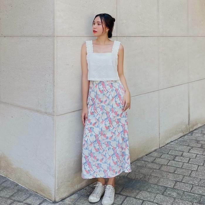 Chân váy dài họa tiết Fabric Holic