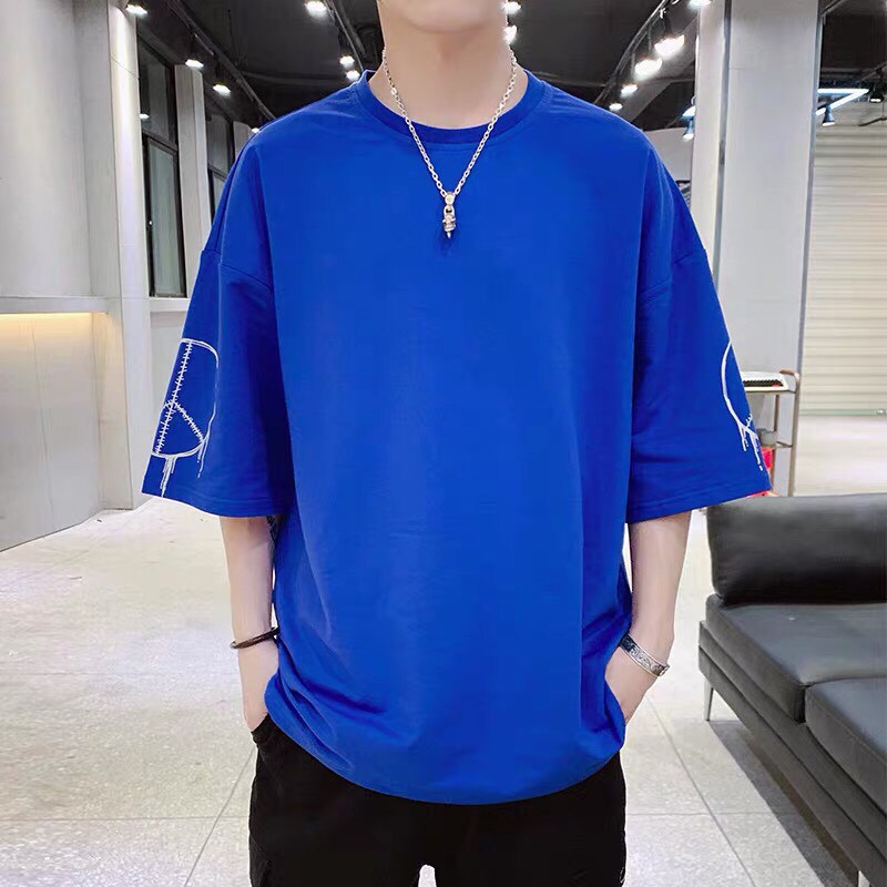 Áo thun cotton tay lỡ co giãn mềm mịn form rộng (3 màu)