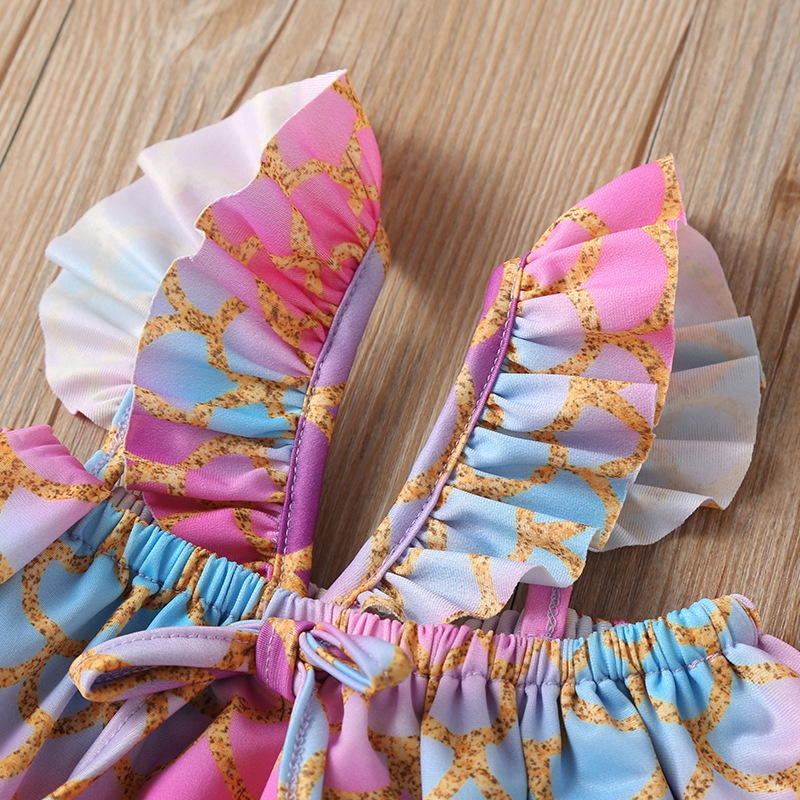 Bộ Đồ Bơi Hai Dây Bikini Nàng Tiên Cá Dễ Thương Thời Trang Dành Cho Bé Gái 1-6Tuổi