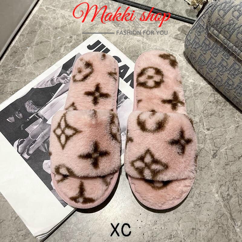 Dép lông nữ hoa tuyết mùa đông mới, dép nữ trong nhà thời trang cao cấp giá rẻ MAKKI SHOP TD541