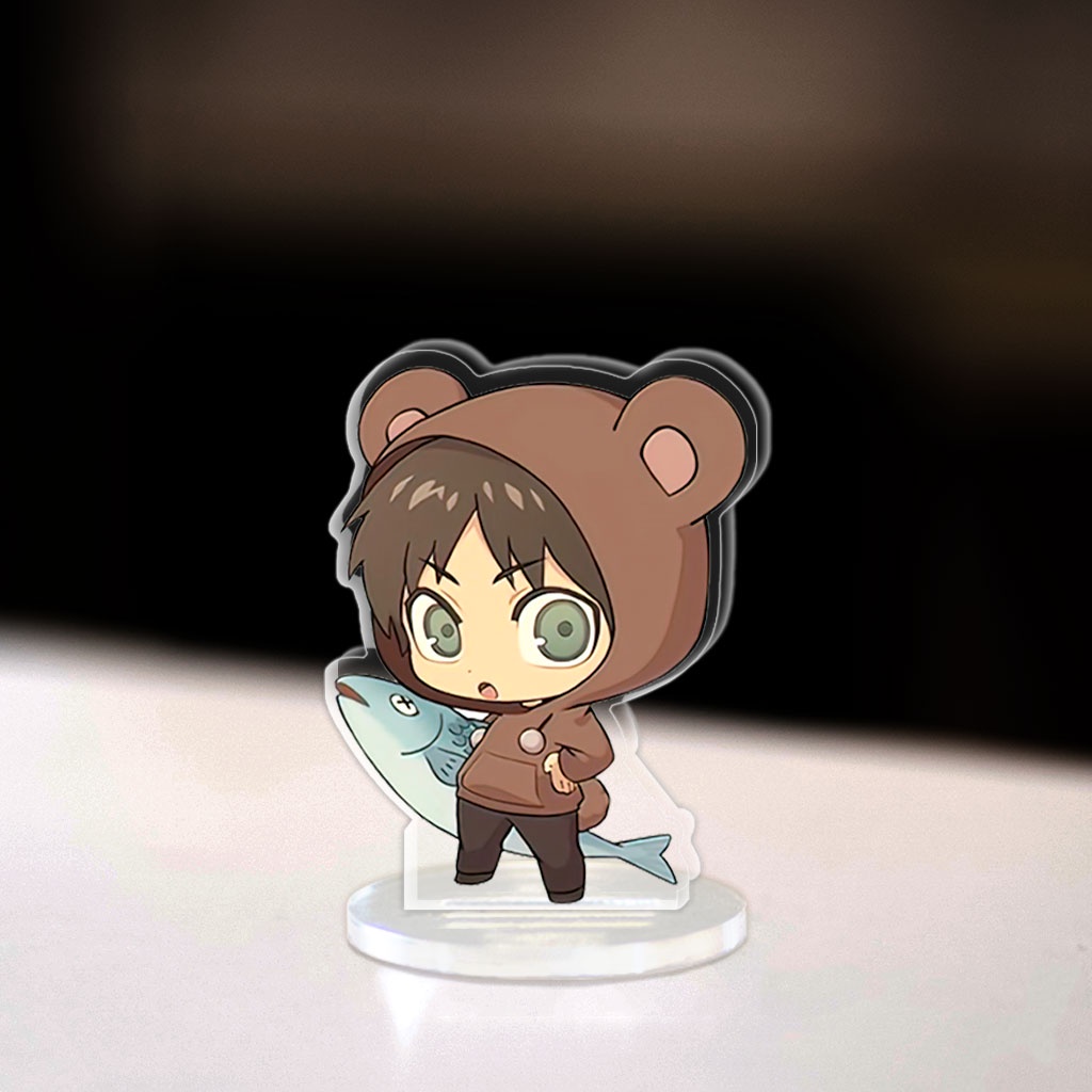 Mô hình Mini Attack On Titan Standee Chibi trang trí góc học tập cao 3cm phụ kiện shop HM Decor