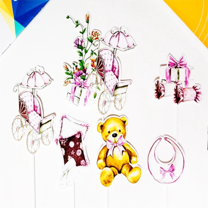 đồ trang trí bánh kem [FREESHIP❤️] set cắm bánh em bé siêu dễ thương