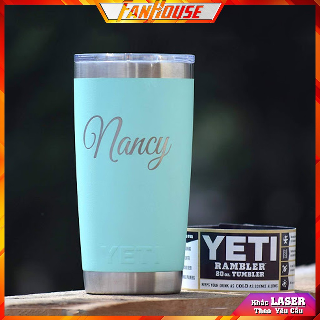 Cốc YETI Khắc Tên 💢𝑭𝑹𝑬𝑬𝑺𝑯𝑰𝑷 💢Ly Cafe Giữ Nhiệt 8-12H, Cốc Cafe Đẹp 55Oml, Tặng Ống Hút Inox, Tặng Bộ Rửa Bình