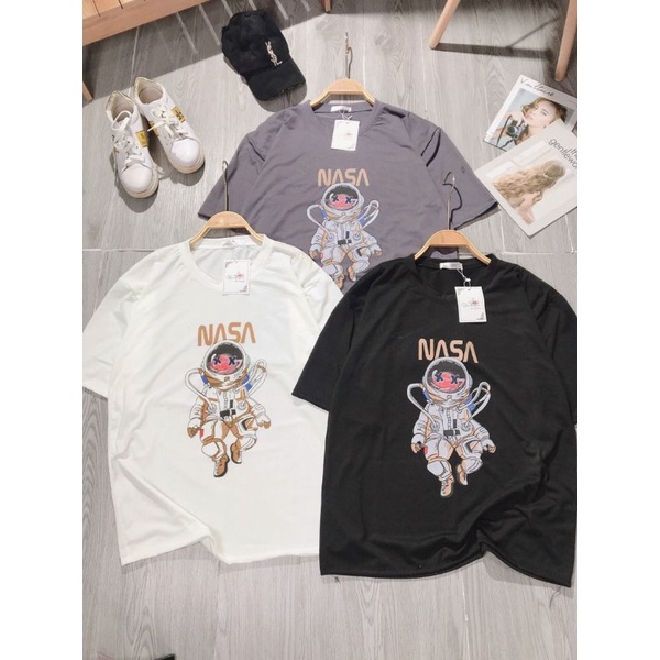 Áo Thun Tay Lỡ Form Rộng Unisex, Áo Phông Form Rộng Nam Nữ NASA mã SHN13 (Kèm Ảnh Thật)