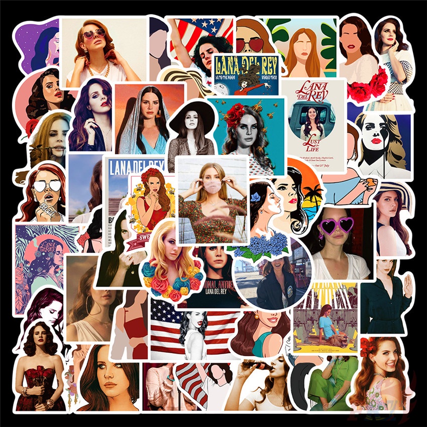 Bộ 50 miếng dán hình ca sĩ POP Lizzy Grant tự làm dùng dán hành lý/ máy tính xách tay/ ván trượt