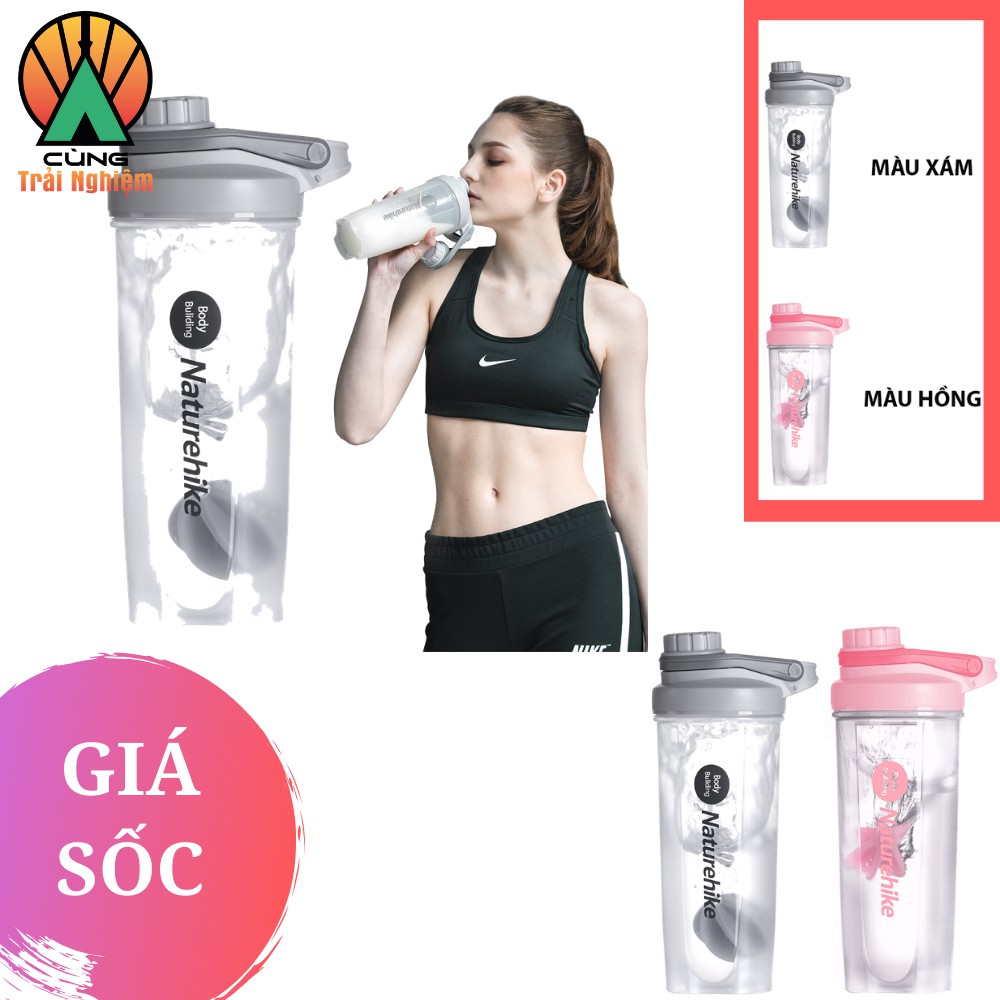 [CHÍNH HÃNG] Bình Lắc Thể Thao cho Tập Gym Du Lịch Dã Ngoại Cắm Trại Picnic CHỐNG TRÀN Siêu nhẹ NatureHike NH19SJ003