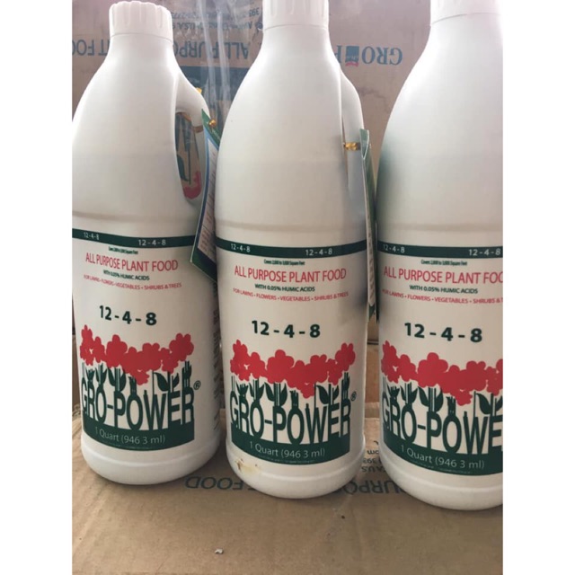 Phân bón lá Grow 12-4-8 của Mỹ chai 1 Lít