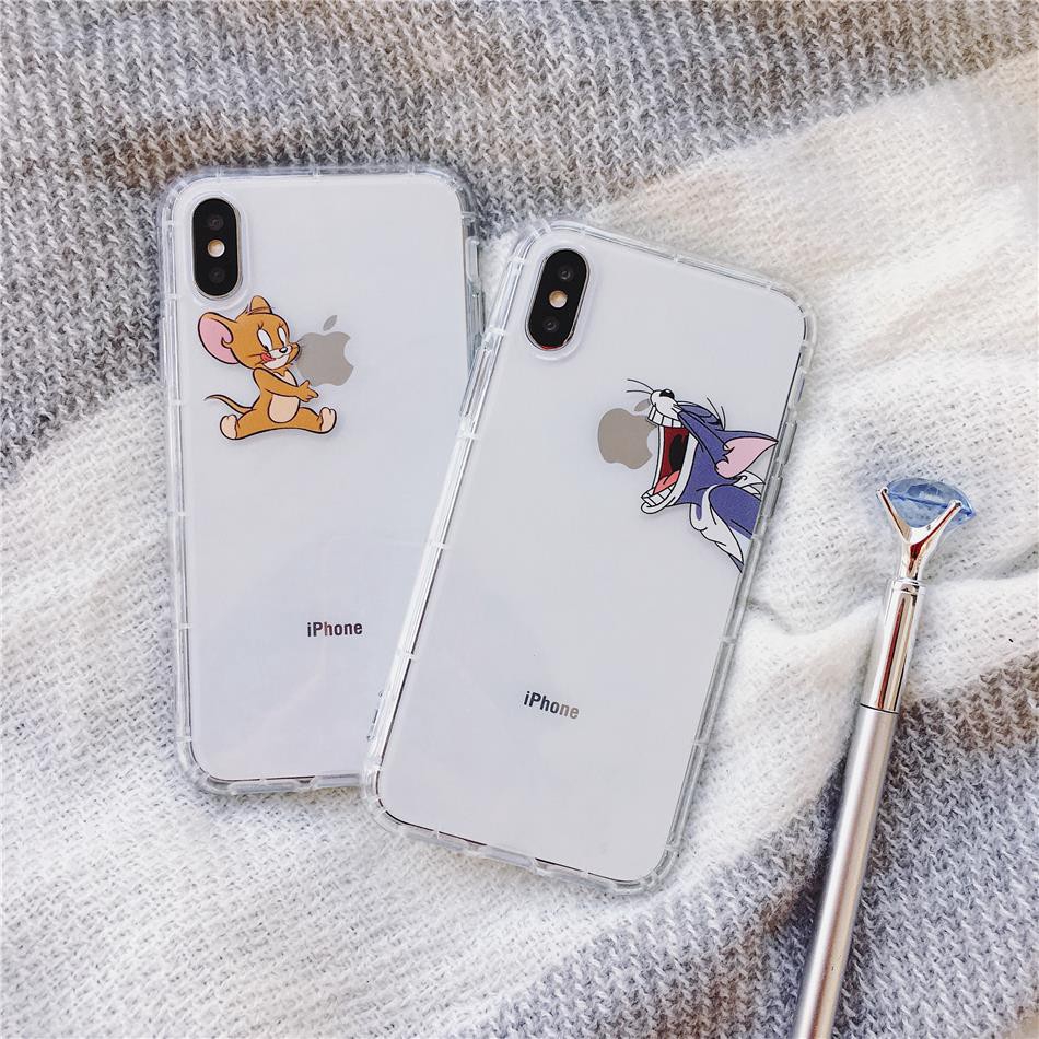 Ốp lưng trong in hình Tom và Jerry nhiều mẫu mã cho điện thoại iphone 6 6s 7 8 plus X XR XS MAX