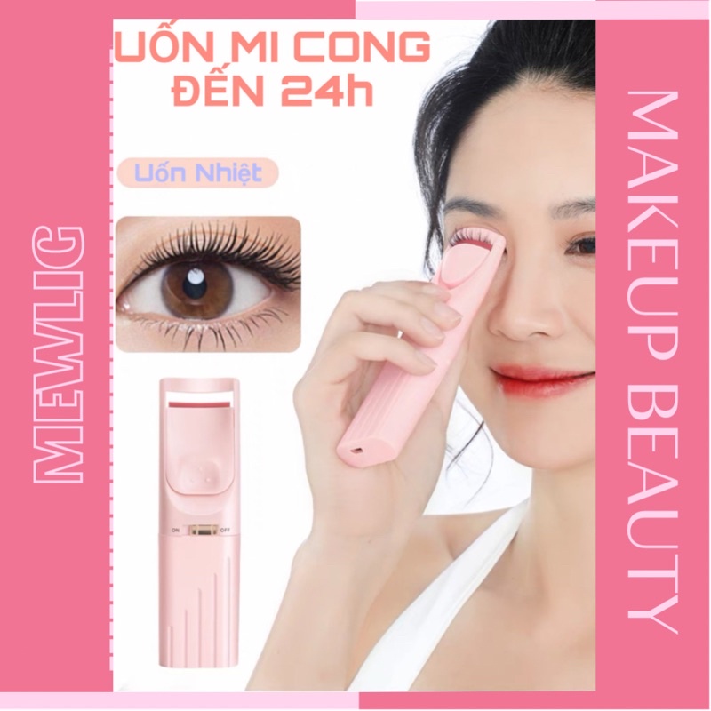 Máy uốn mi nhiệt Mewlig siêu cong dáng cầm tay tiện lợi chạy pin giá rẻ- giữ nếp trong 24h có tặng phụ kiện sạc