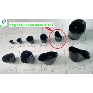 1KG CHẬU NHỰA MỀM ƯƠM CÂY 21x17 (BỊCH, TÚI BẦU 21X17), 1kg = khoảng 80 chậu 21x17