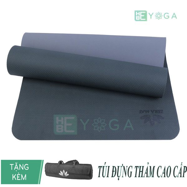 Thảm Tập Yoga TPE Zera Mat 8mm 2 Lớp Màu Đen Kèm Túi Đựng Cao Cấp