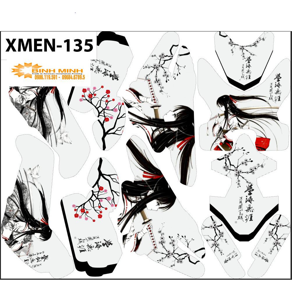 tem trùm xe điện xmen 135